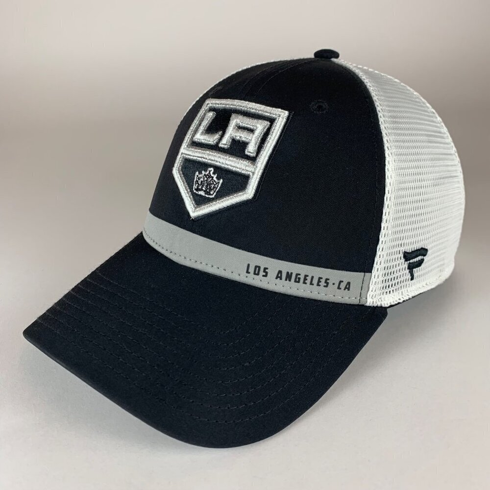 Los Angeles Kings NHL Black White Fanatics Snapback Trucker Hat